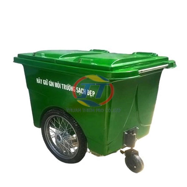 Xe thu gom rác 660 lít bánh lớn
