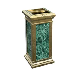 Thùng rác gạt tàn Inox mạ vàng