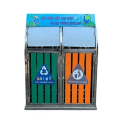 Thùng rác 2 ngăn Inox ngoài trời