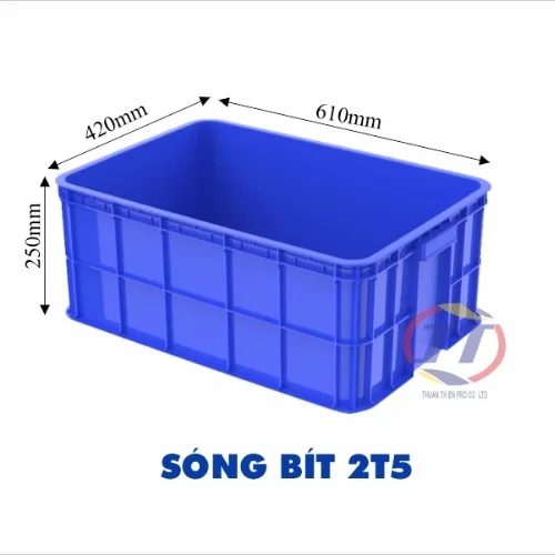 Thùng nhựa đặc HS 017 (Sóng bít 2T5)