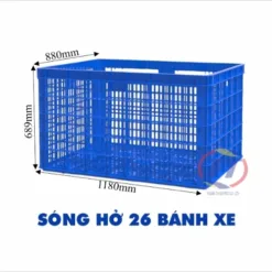 Thùng nhựa rỗng 26 bánh xe
