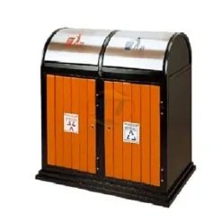 Thùng rác Inox 2 ngăn giả gỗ