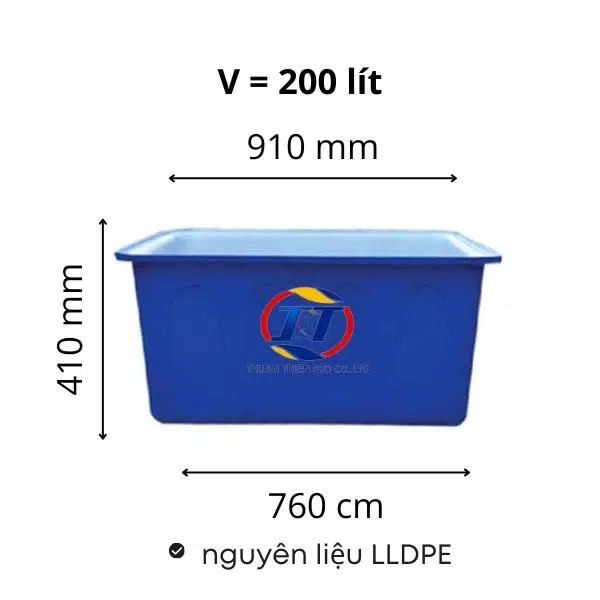 thông số kỹ thuật thùng nhựa 200 lít