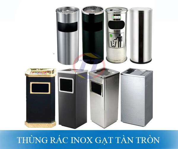 Ngoài thùng rác gạt tàn inox tròn, Thuận Thiên Plastic còn cung cấp thùng rác inox gạt tàn vuông và các loại thùng rác inox khác