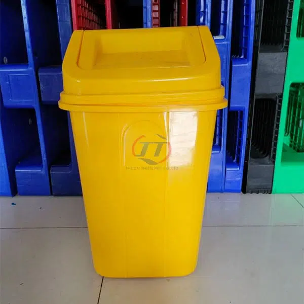 Thùng rác nhựa 60 lít màu vàng