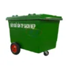 Xe đẩy rác 660 lít bánh nhỏ